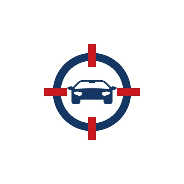 Conception Icône Logo Cible Automobile — Image vectorielle