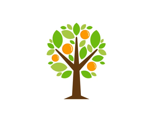 Дерево Фрукти Значок Логотип Елемент Дизайну — стоковий вектор