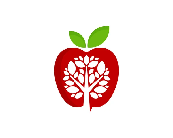 Élément Conception Logo Icône Arbre Fruitier — Image vectorielle
