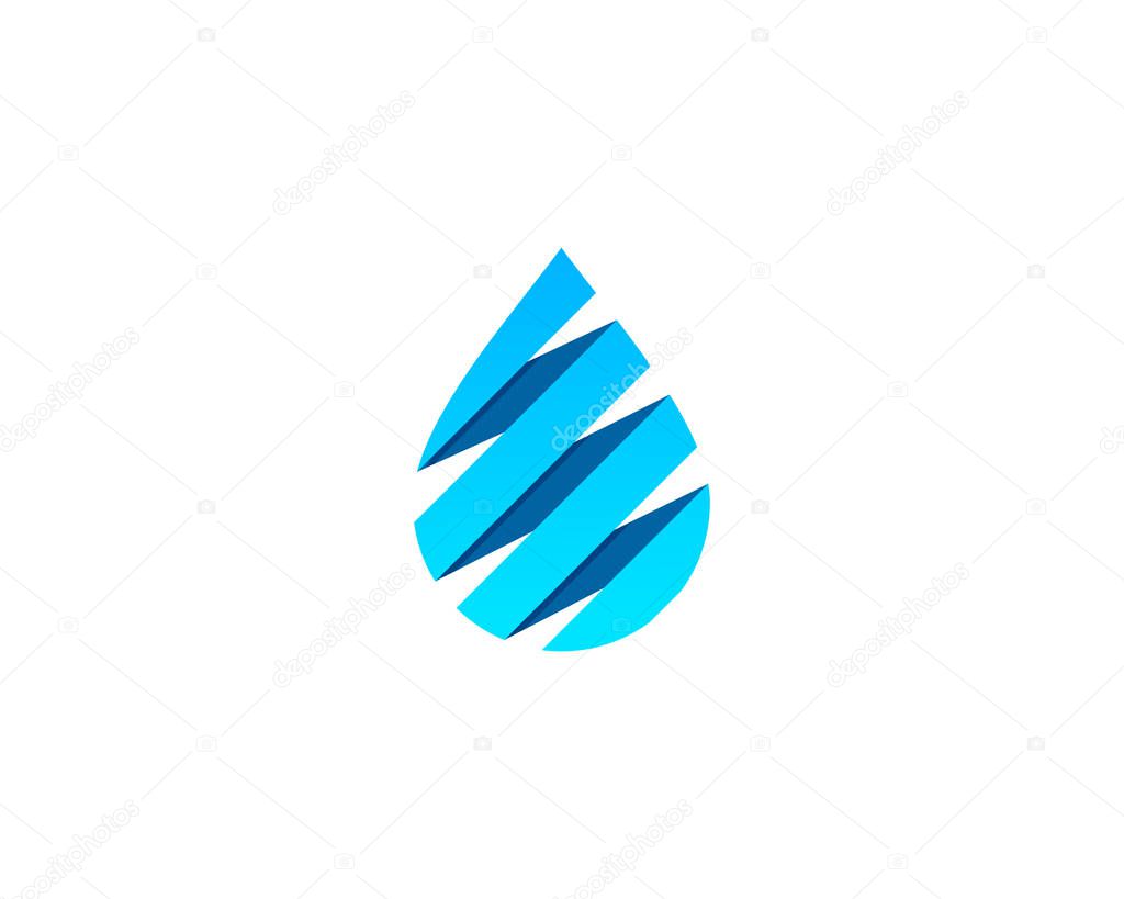 Water Warp Logo Design Template Element