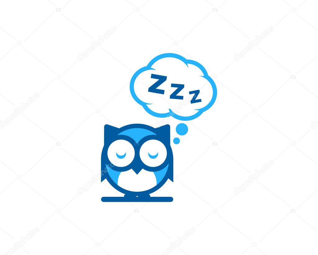 Sleep Owl Icon Logo Design Element