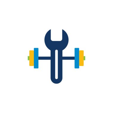 Barbell Repair Logo Icon Design vector