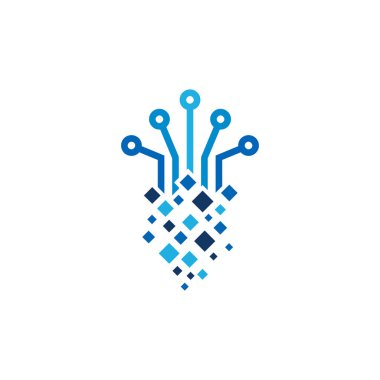 Dijital Pixel logo simge tasarım