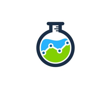 Laboratuvar şişesi simgesi Logo tasarım öğesi. Vektör çizim