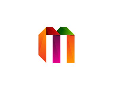 Şerit mektup m simgesi Logo tasarım öğesi