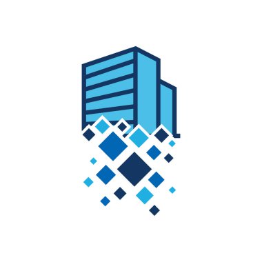 Bina piksel logo simge tasarım