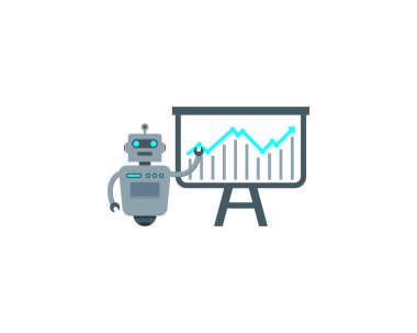 İstatistikleri Robot Logo simge tasarım