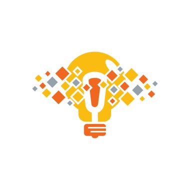 Fikir piksel logo simge tasarım