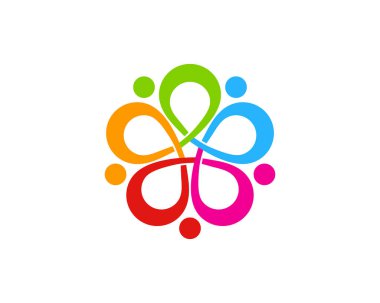 Çiçek insanlar Logo simge tasarım