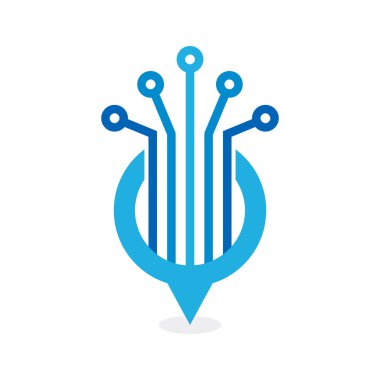 Dijital noktası Logo simge tasarım