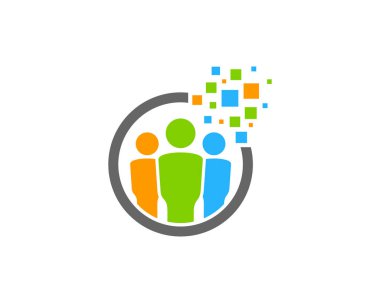 Piksel insanlar Logo simge tasarım