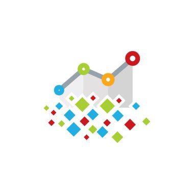 İstatistikleri piksel logo simge tasarım