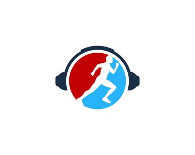 Kulaklık çalıştırmak Logo simge tasarım
