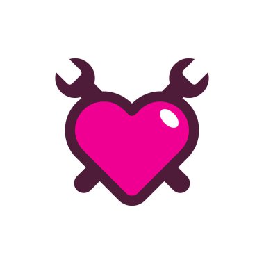 Aşk onarım Logo simge tasarım