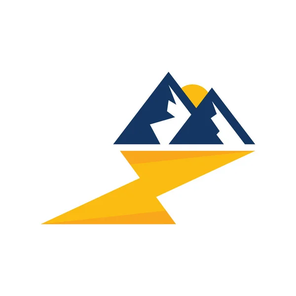 Mountain Energy Logo Icon Design — Stock Vector