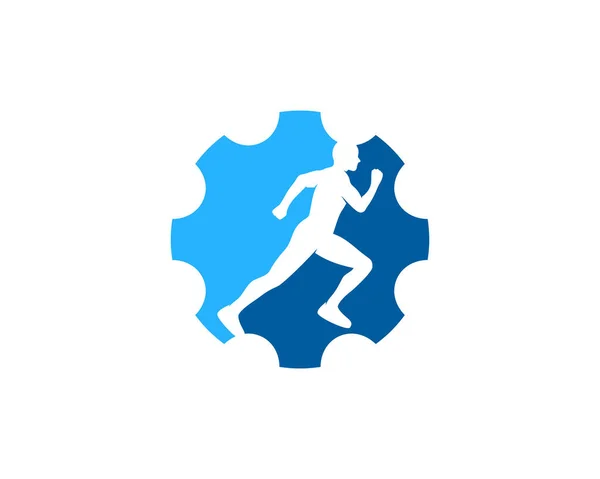 Roda Run Logo Icon Design — Vetor de Stock