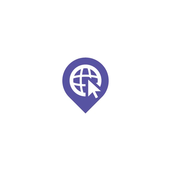 Globe Pin Point Logo Icône Design — Image vectorielle