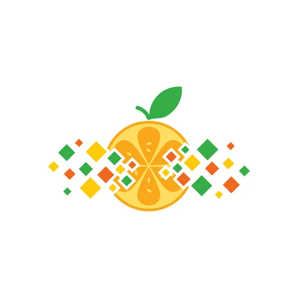 Fruit Pixel Logo Icon Design — Stock Vector