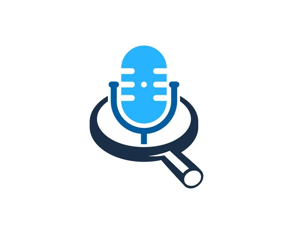 Podcast Logo Simgesi Tasarım Göz Atın — Stok Vektör