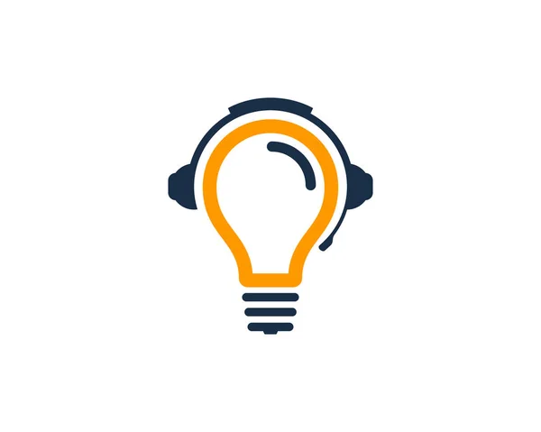 Bulb Podcast Logo Ikon Design — Stock vektor