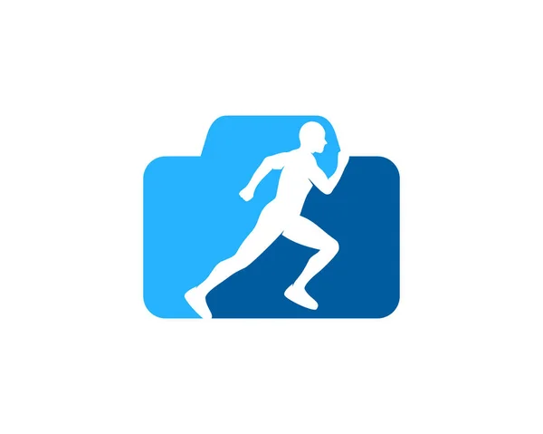 Kamera Run Logo Icon Design — Stockvektor