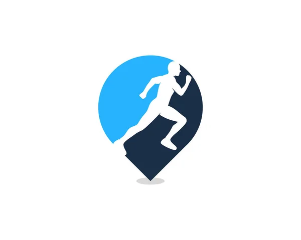 Pin Run Logo Icône Design — Image vectorielle