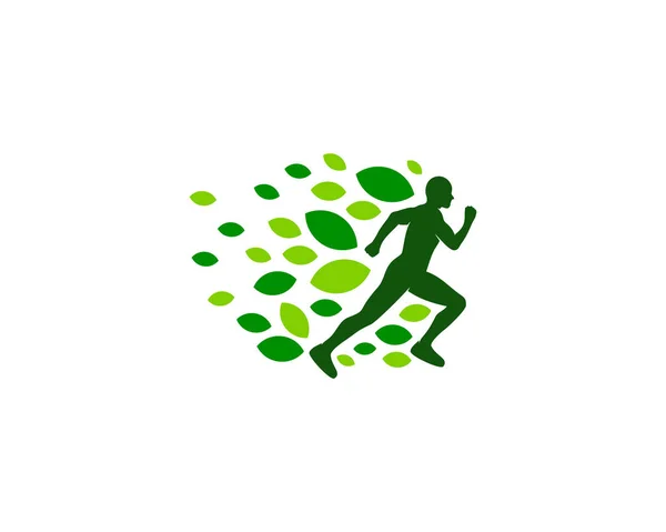 Diseño Del Icono Del Logotipo Nature Run — Archivo Imágenes Vectoriales