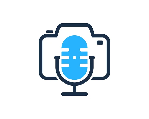 Camera Podcast Logo Icon Design — Stock Vector