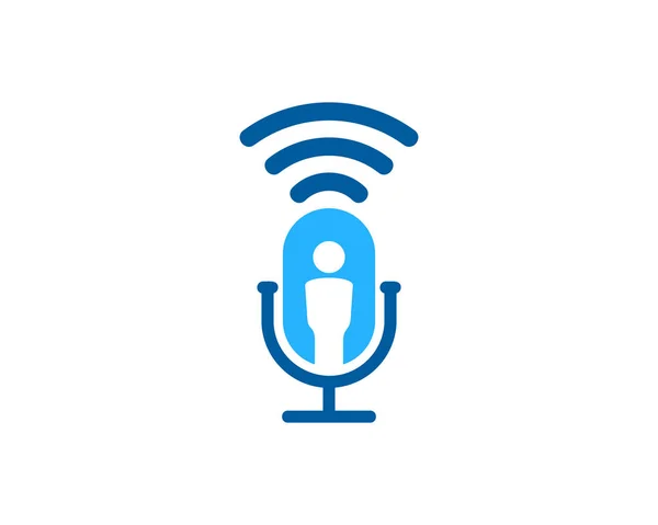 Nsanların Podcast Logo Simge Tasarım — Stok Vektör