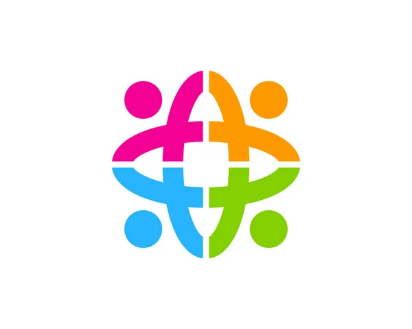Disegno Icona Logo Persone Colore — Vettoriale Stock