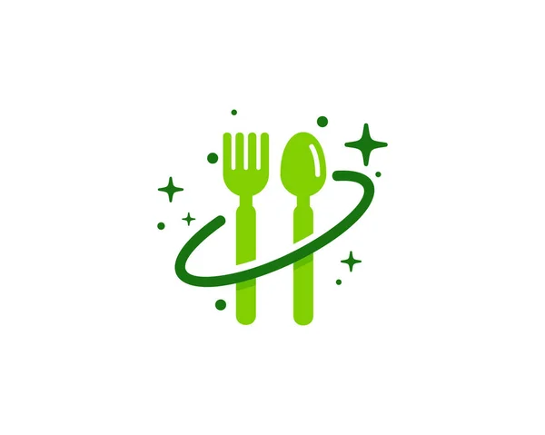 Planeta Logotipo Ícone Comida — Vetor de Stock