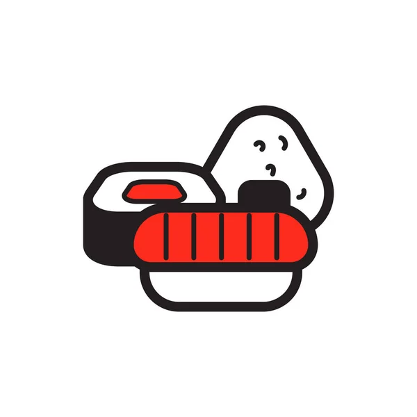 Sushi Pizza Und Logo Design Für Lebensmittel — Stockvektor