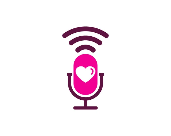 Романтика Podcast Логотип Іконка Дизайн — стоковий вектор
