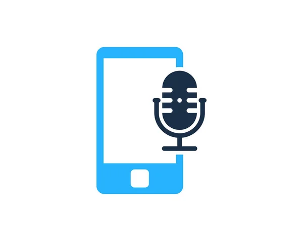 Mobilne Podcast Logo Ikona Designu — Wektor stockowy
