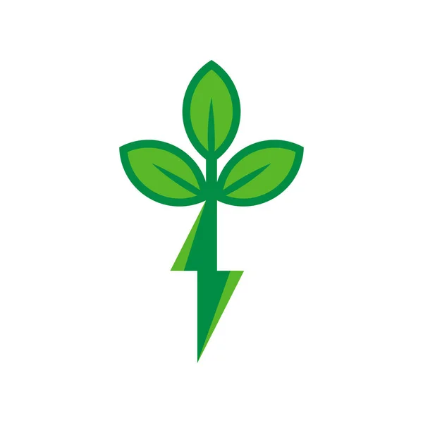 Környezetbarát Energia Ikon Logótervezés — Stock Vector