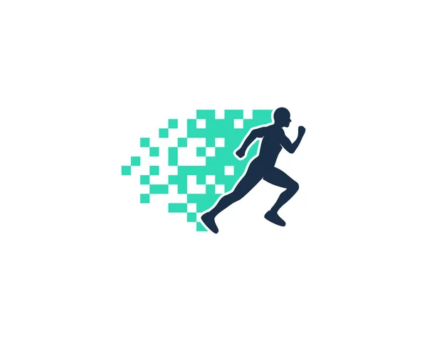 Pixel Run Logo Icon Design — Stockvektor
