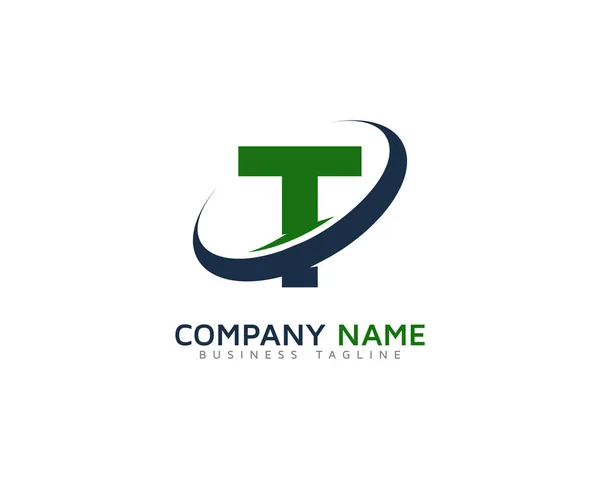 Anel Letra Com Swoosh Ícone Logotipo Design Elemento — Vetor de Stock