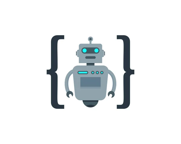 Code Robot Logo Icon Design — Stock Vector