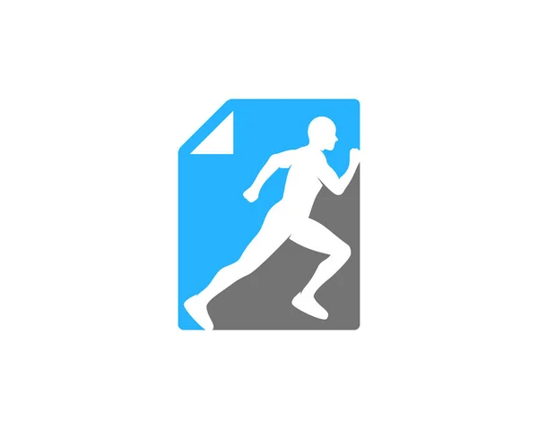 Dokument Run Logo Icon Design — Stockvektor