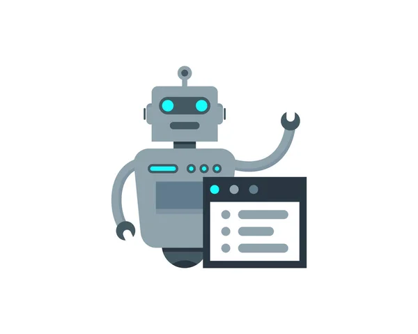 Document Robot Logo Icon Design — Stock Vector