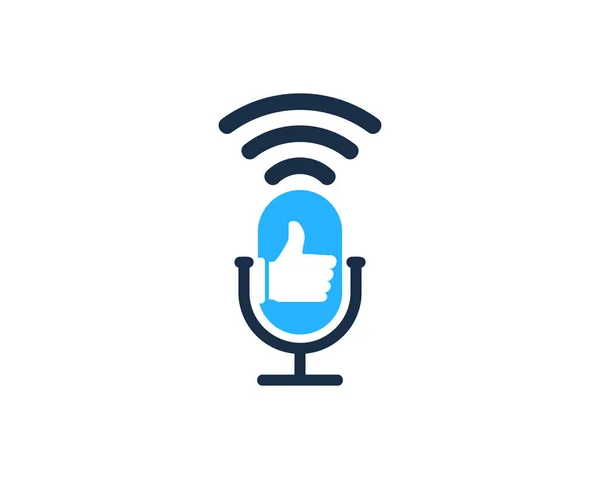 Najlepsze Podcast Logo Ikona Designu — Wektor stockowy
