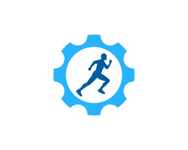 Technik Laufen Logo Icon Design — Stockvektor