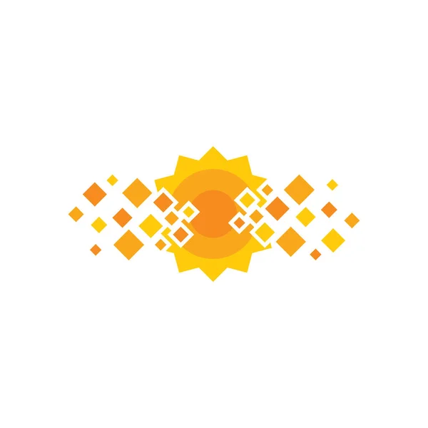 Diseño Del Icono Del Logotipo Sun Pixel — Vector de stock