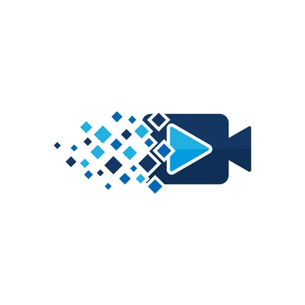 Video Pixel Logo Icon Design — Stock Vector