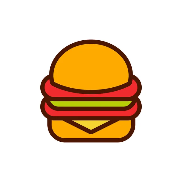 Burger Pizza Food Logo Icon Design — Stock Vector