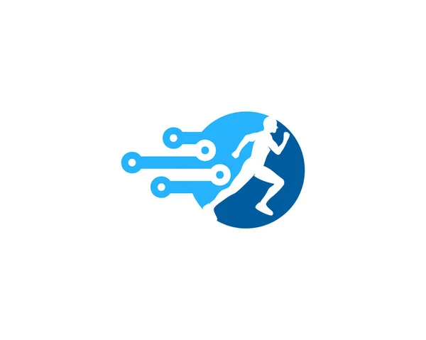 Ícone Logotipo Execução Digital Design — Vetor de Stock