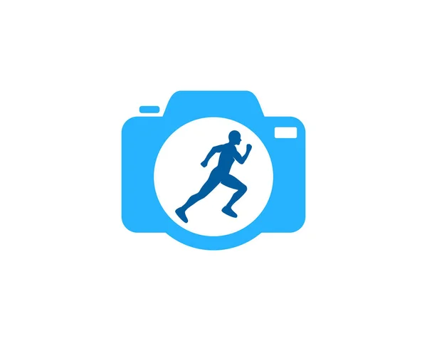Photographie Run Logo Icône Design — Image vectorielle
