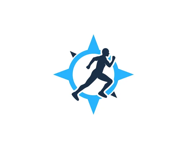 Direção Run Logo Icon Design — Vetor de Stock