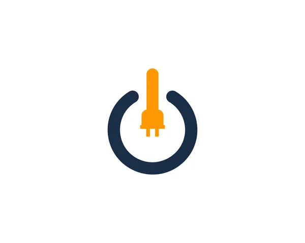 Kábel Power Logo Ikonra Design — Stock Vector