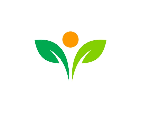 Liść Ludzie Logo Ikona Designu — Wektor stockowy